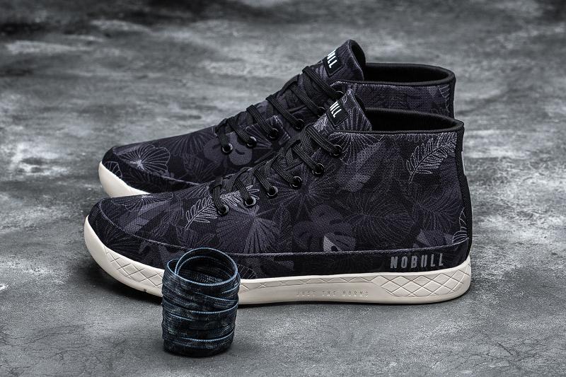 Black Nobull Oasis Canvas Mid Men's Trainers | CA V1301R